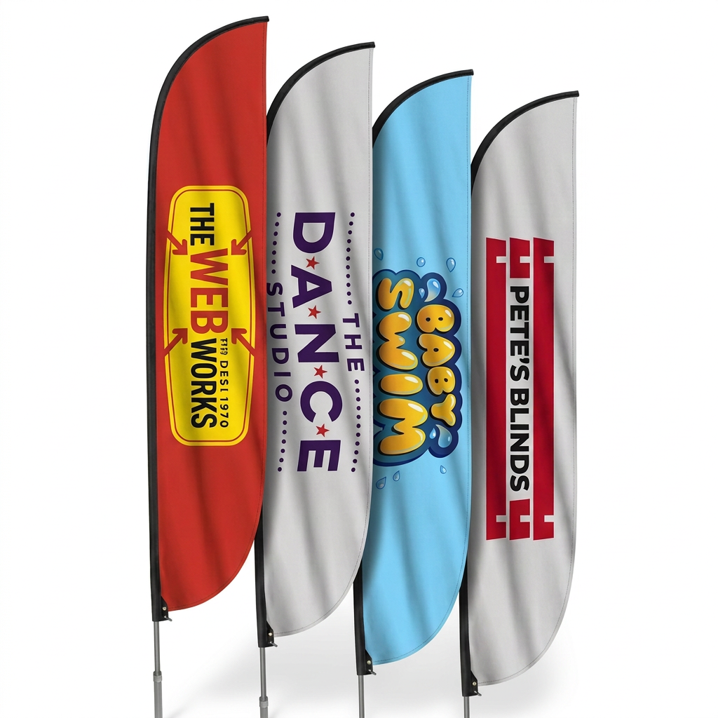Feathered flag – custom printed